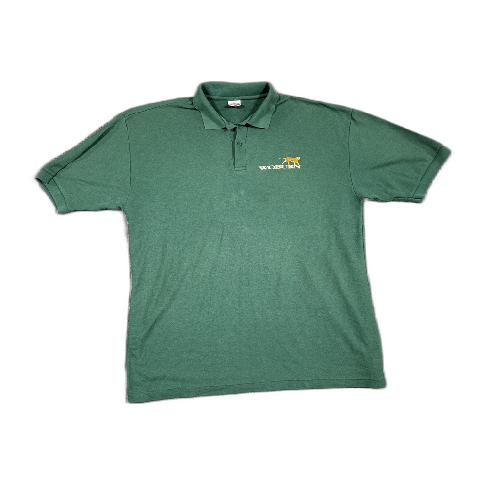 Woburn Tiger Embroidered Polo Shirt Green XL Jerzees Short Sleeve Golf Shirt